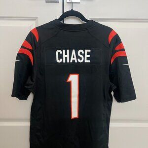 Men's Cincinnati Bengals Ja'Marr Chase #1 Nike Black Player Game Jersey- Medium